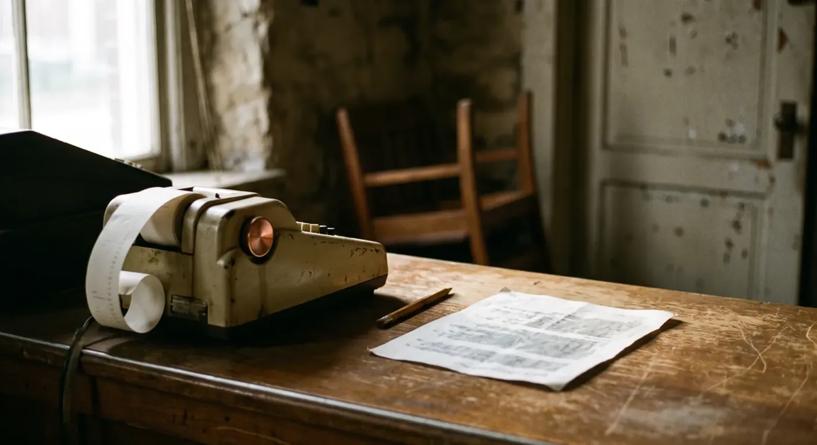 Una máquina de escribir con un papel en un escritorio